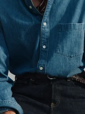 Regular Denim Shirt - Bleu délavé — photo 5