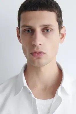 CHEMISE OXFORD EN COTON - BLANC — photo 3