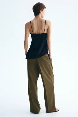 Pantalon large - Vert kaki foncé — photo 2
