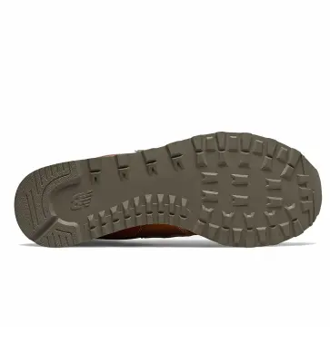 NEW BALANCE ML574 CUIR Marron — photo 3