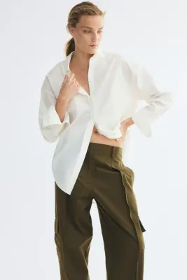 Pantalon barrel cargo - Vert kaki — photo 1