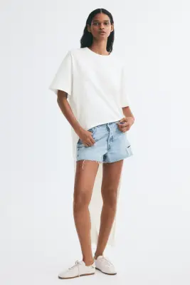 T-shirt asymétrique - Ivoire — photo 1