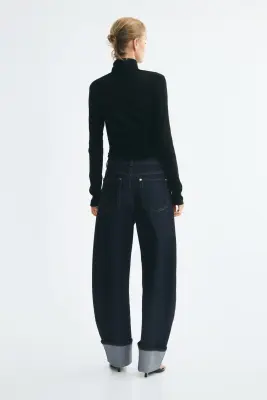 Barrel Regular Waist Jeans - Bleu denim foncé — photo 3