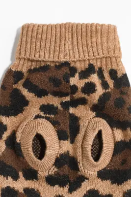 Pull pour chien - Beige foncé/imprimé léopard — photo 5