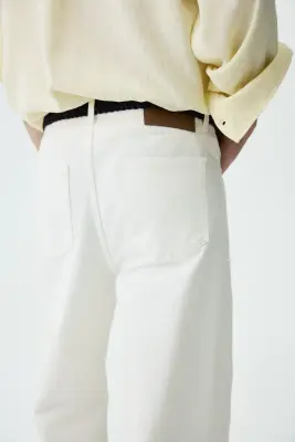 Pantalon Relaxed Fit en coton - Blanc — photo 4