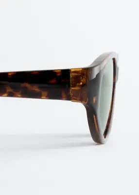 Lunettes de soleil ovales œil-de-chat - Marron / Écaille de tortue — photo 4