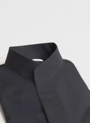 Origami Collar Shirt in Black Poplin — photo 4