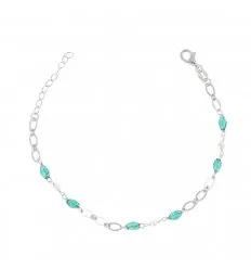 Bracelet argent forme olive 27108-vert-2.20grs