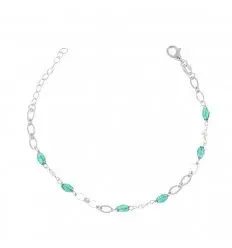 Bracelet argent forme olive 27108-vert-2.20grs
