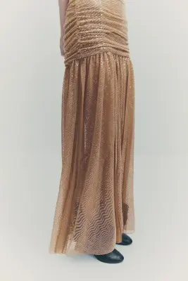 Robe de soirée à sequins - Beige — photo 2