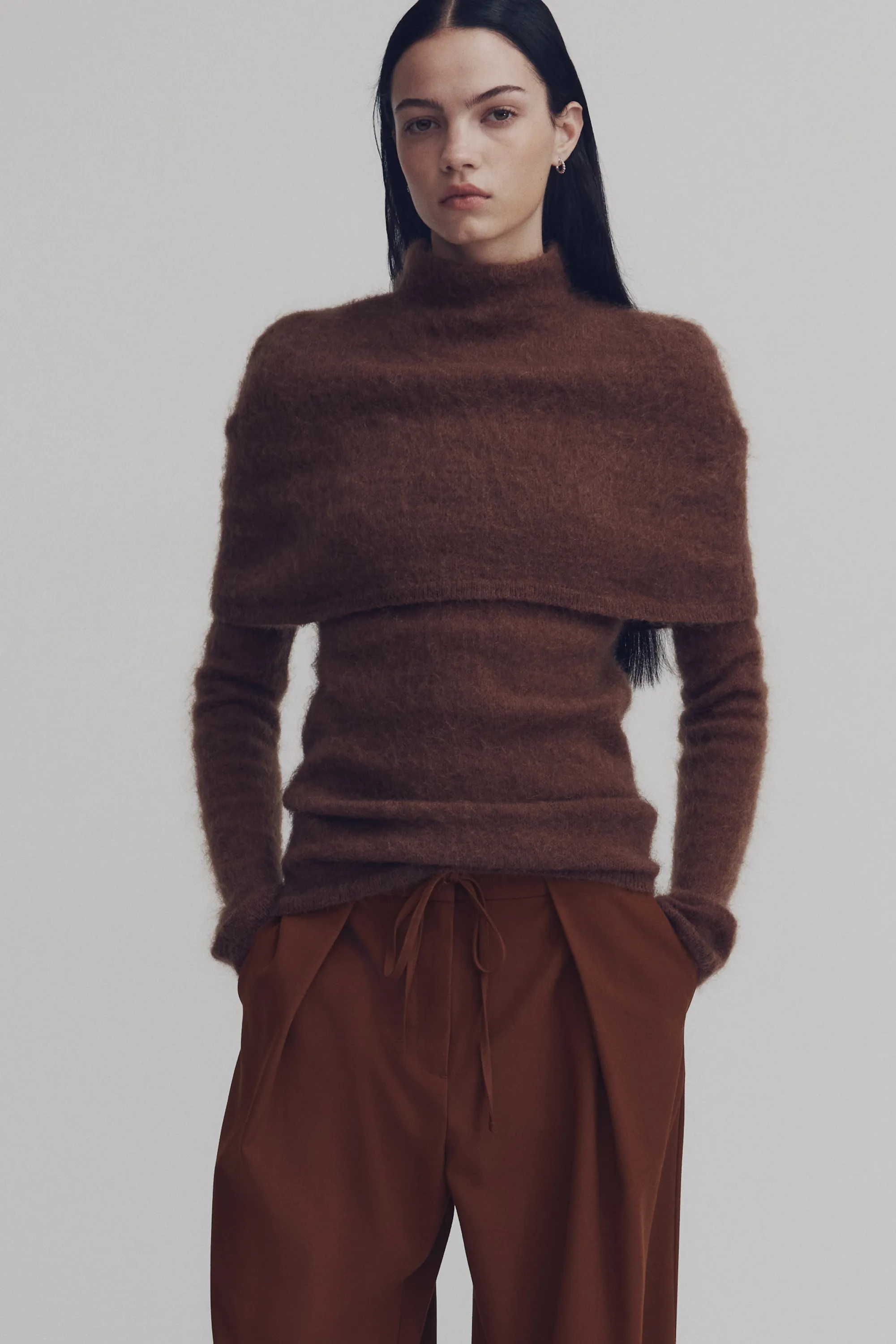Pantalon à effet superposé - Marron