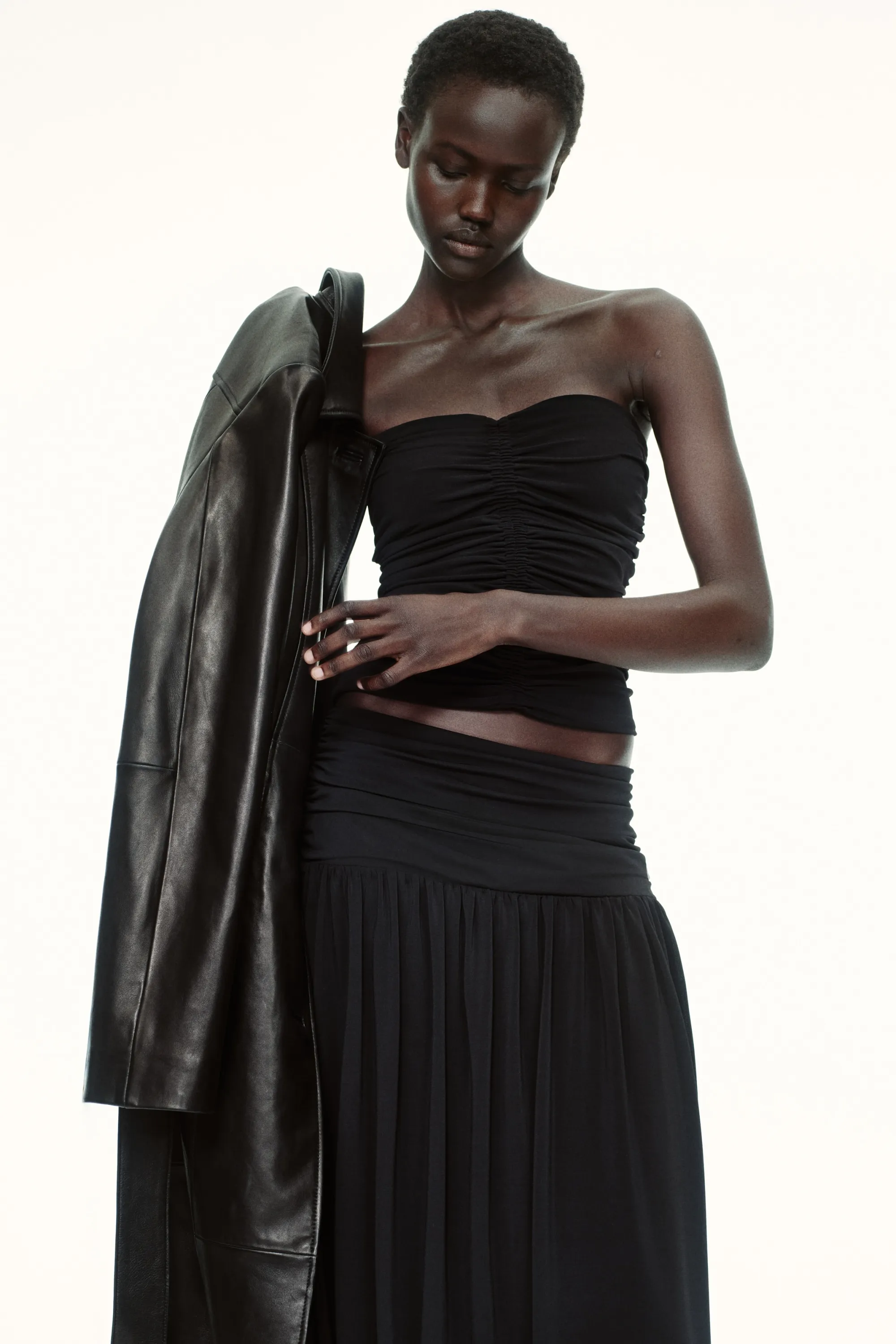 Top bandeau en jersey - Noir