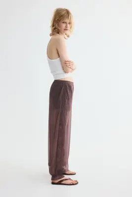 Pantalon ballon avec dentelle - Violet ancien — photo 2