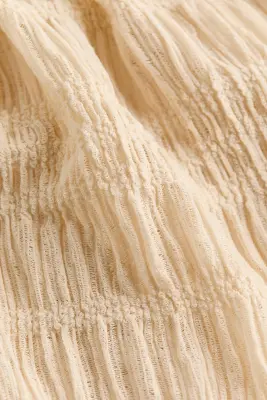 Top smocké avec volant - Beige clair — photo 4