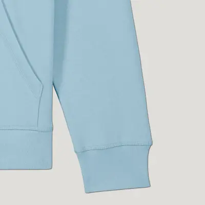 SWEAT SHIRT CAPUCHE COTON BIO BRODÉ - PARIS - BLEU CIEL — photo 5