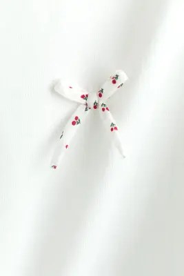 T-shirt en coton avec applications - Blanc/rouge — photo 3