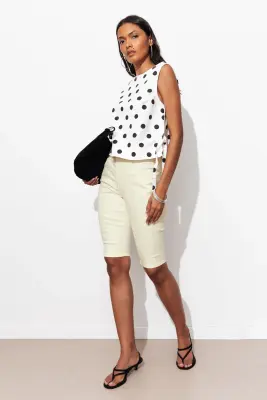 Bermuda slim en toile femme — photo 2