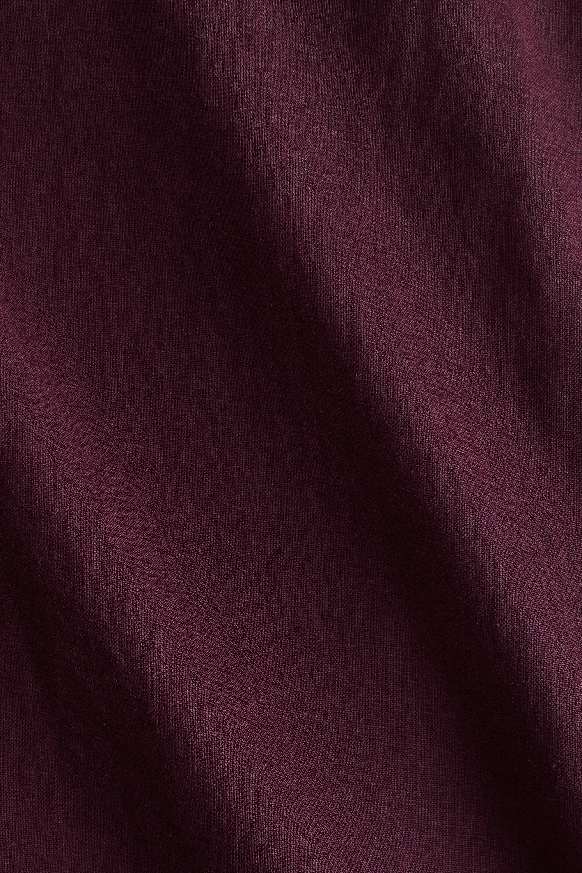 Chemise oversize en lin mélangé - Violet prune foncé