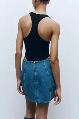 Minijupe en denim - Bleu denim clair — photo 4