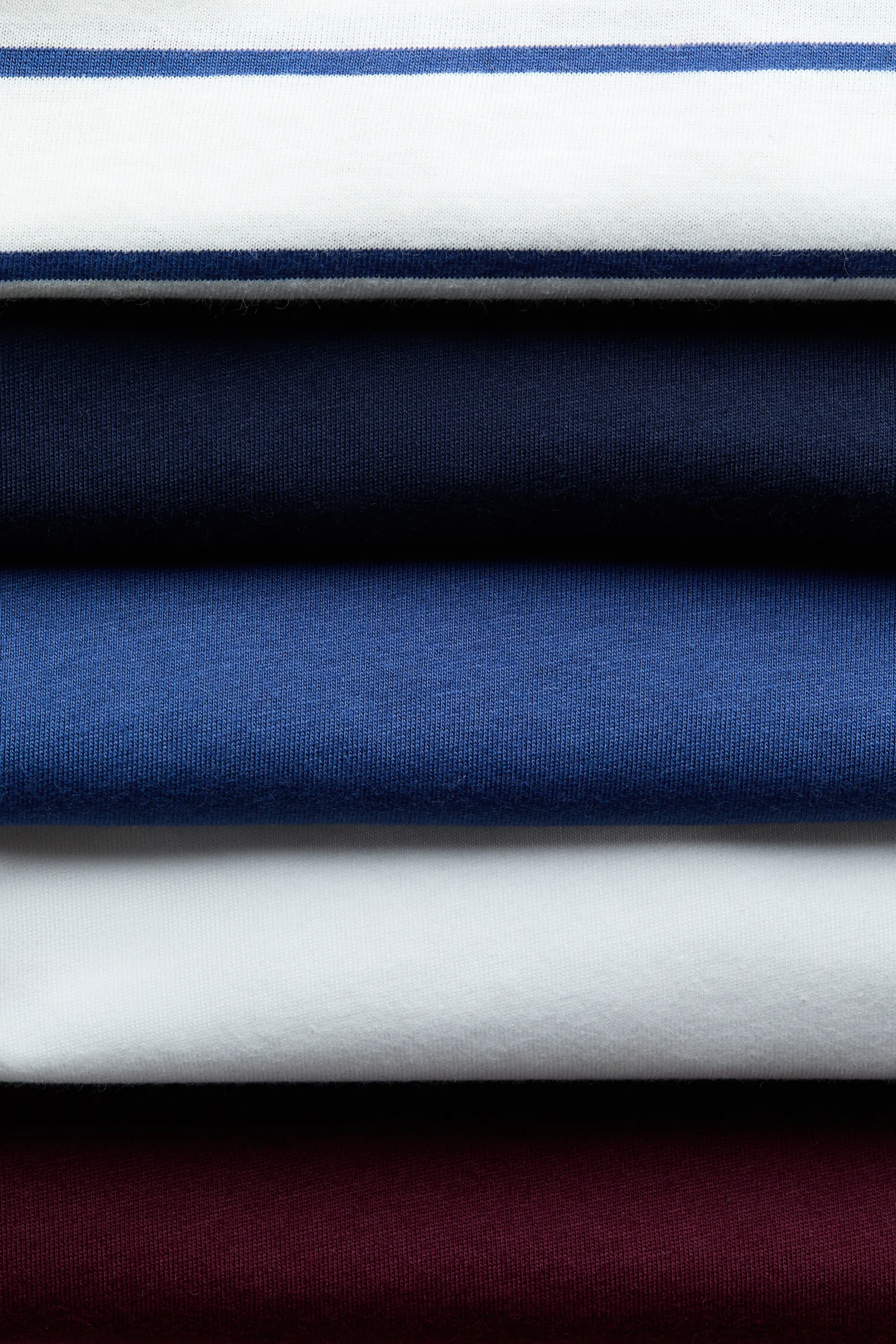Lot de 5 T-shirts en coton - Bleu/rouge/blanc