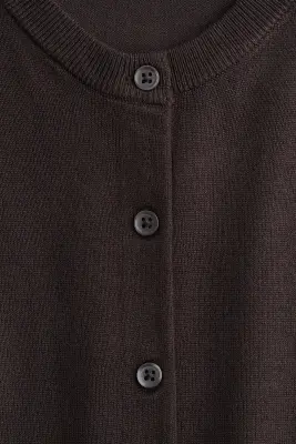 Gilet en maille fine - Marron foncé — photo 4