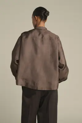 BLOUSE HAMPTON MARRON FONCÉ — photo 4