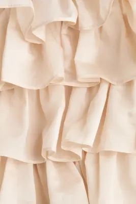 Blouse à volants ruchés avec manches bouffantes - Beige clair — photo 5