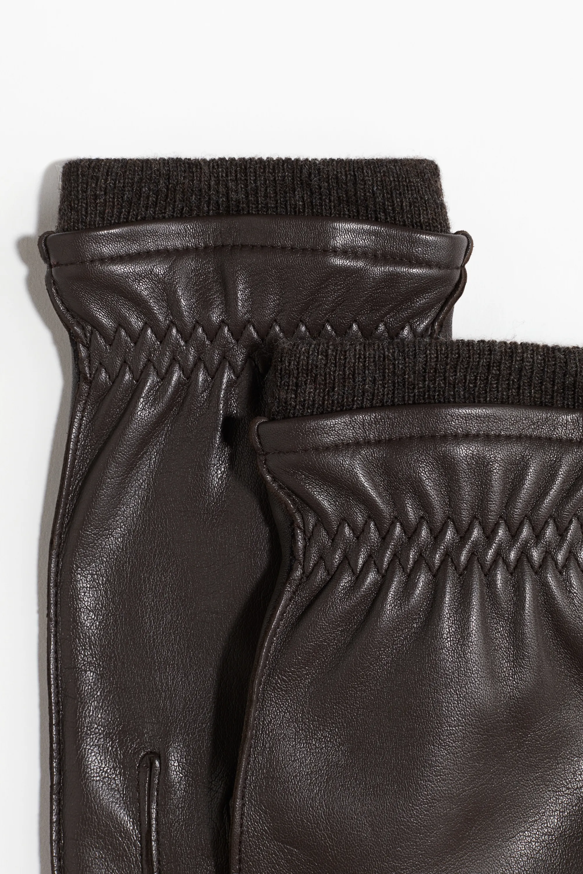 Gants en cuir - Marron foncé