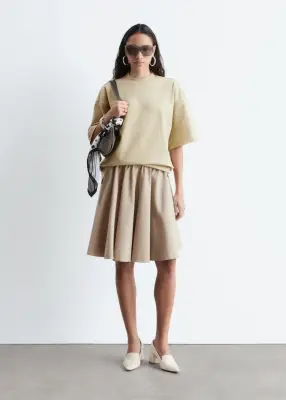 T-shirt oversize en coton - Jaune pâle — photo 2