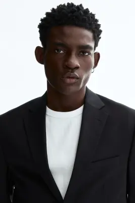 Veste Regular Fit à fermeture droite - Noir — photo 1