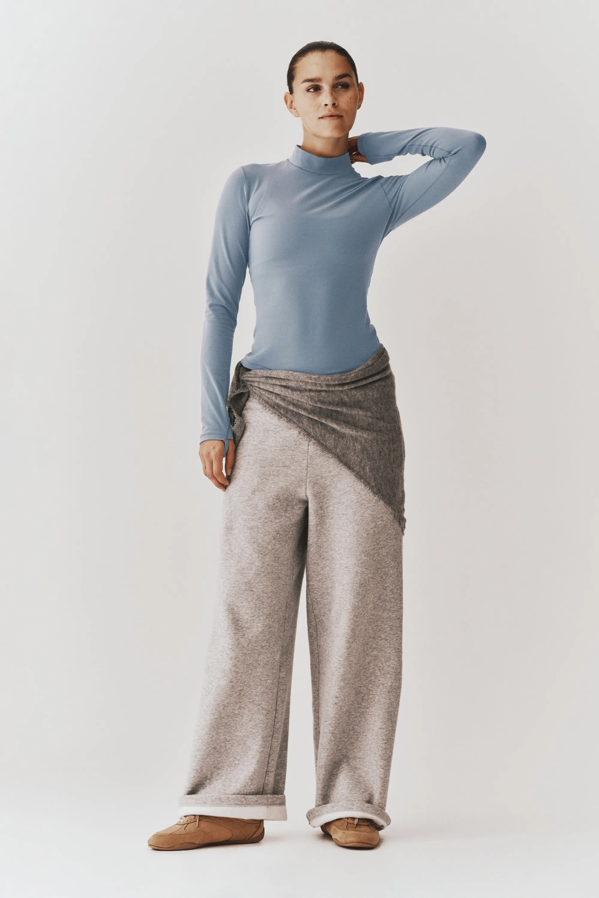 Top de sport chaud à col cheminée SoftMove™ - Argile froid
