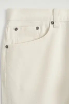 JEAN FOLDE À JAMBE INCURVÉE ET REVERS - BLANC — photo 5