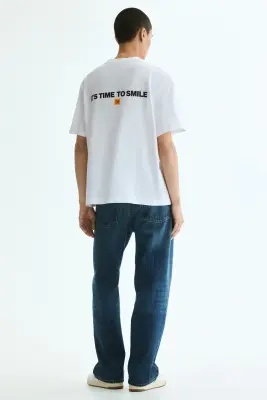 T-shirt Loose Fit - Blanc/Kodak — photo 2