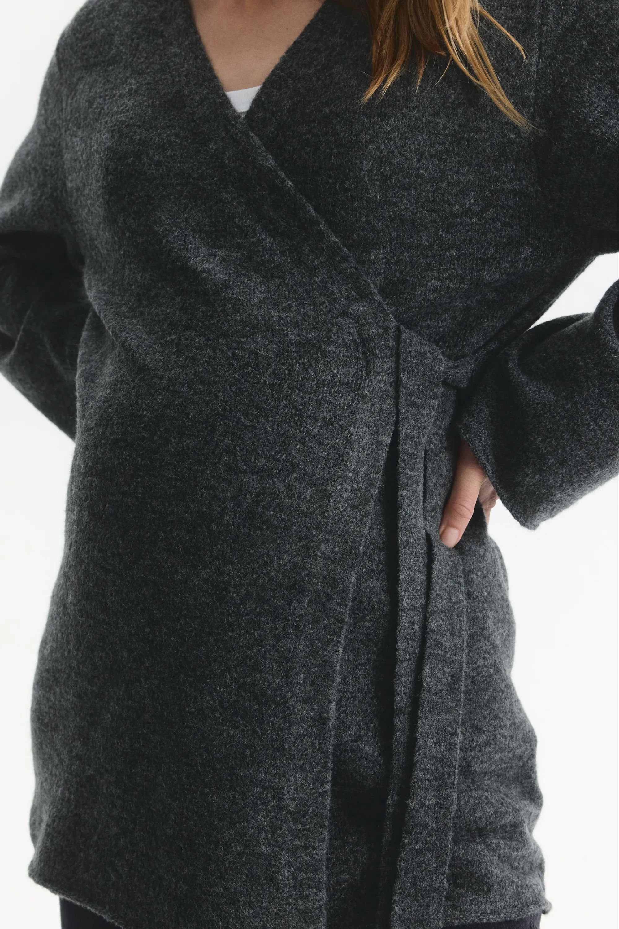 MAMA Gilet croisé Before & After - Gris foncé chiné
