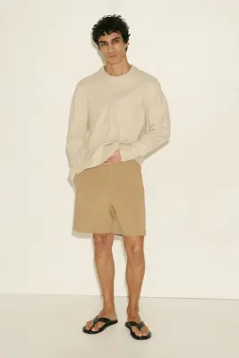 Short chino Four-way Stretch Loose Fit - Beige — photo 3