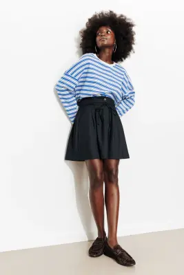 Jupe courte à rayures Femme — photo 3