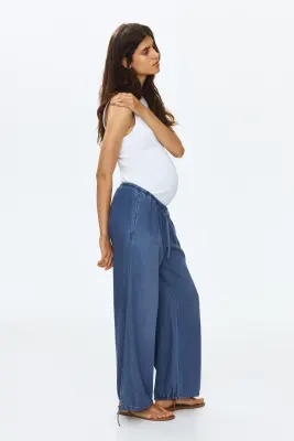 MAMA Pantalon en denim avec jambes ballon - Bleu denim — photo 1