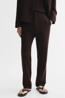 Pantalon Regular Fit en twill - Marron foncé — photo 1