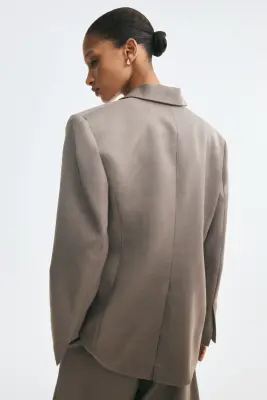 Blazer à fermeture droite - Gris ancien chiné — photo 3