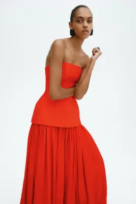 Robe bustier sablier - Rouge vif — photo 3