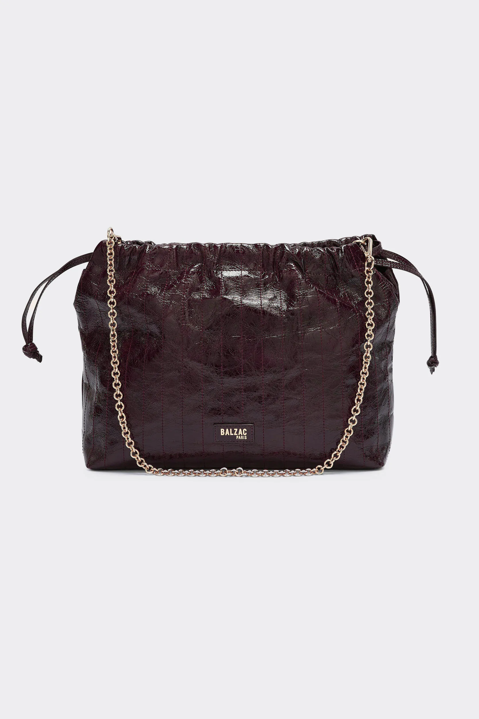 Sac Amaïa vernis froissé chocolat