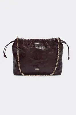 Sac Amaïa vernis froissé chocolat — photo 1