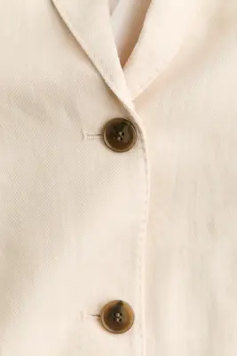 Blazer à fermeture droite en twill - Beige clair — photo 4