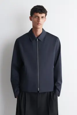 VESTE DE COSTUME ZIPPÉE EN LAINE - BLEU — photo 1