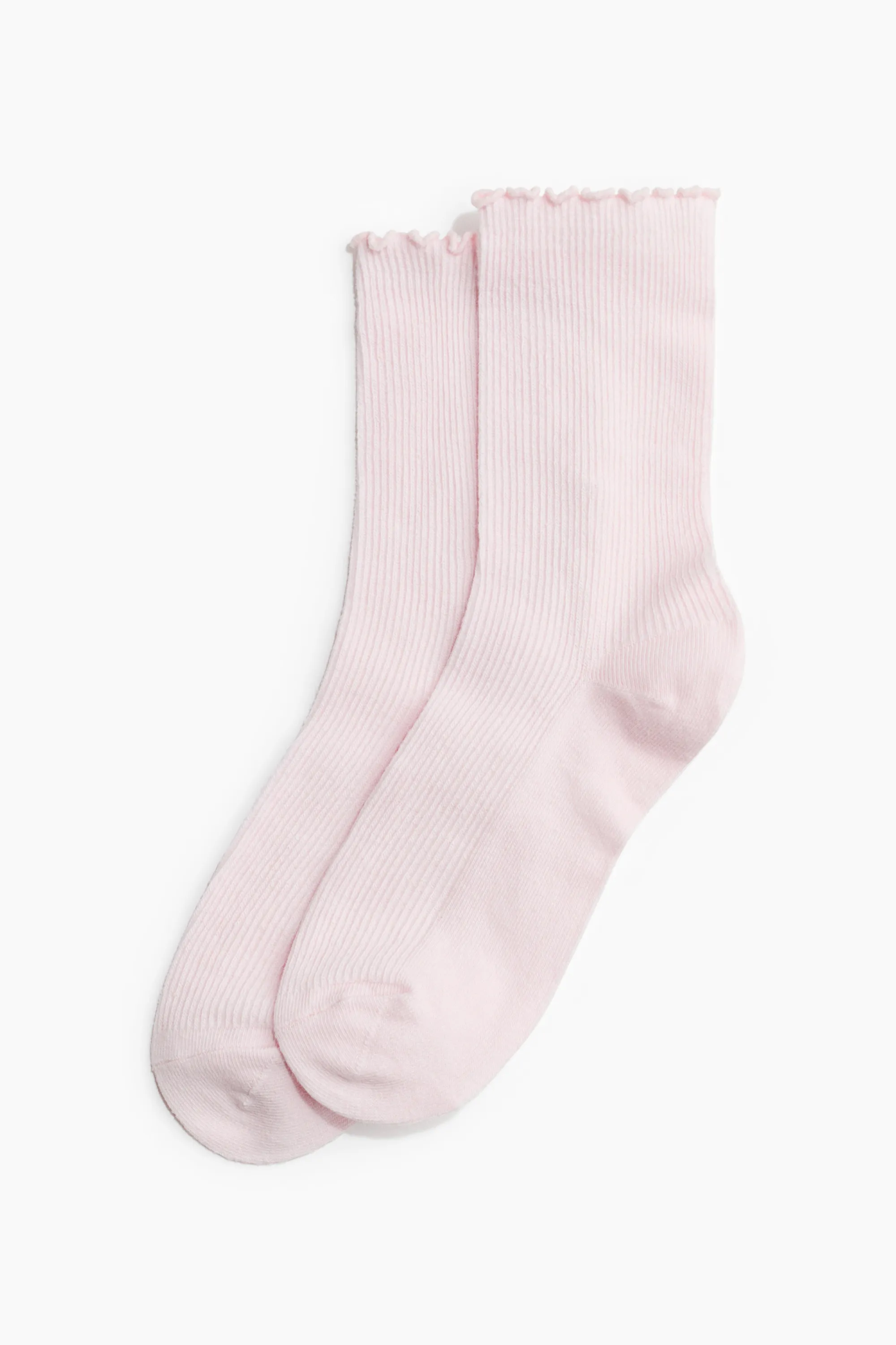 Lot de 5 paires de chaussettes en maille côtelée - Rose clair/rose poudré/blanc