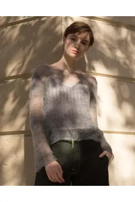 Pull mohair plastron bustier