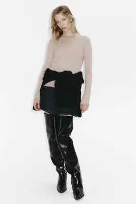 Top en laine - Taupe clair — photo 1