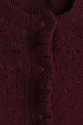 Gilet avec détails volantés - Rouge foncé — photo 4