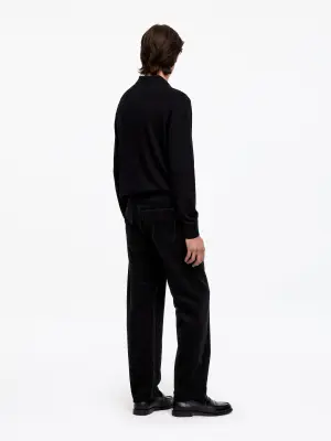 Pantalon ample en velours côtelé OCEAN - Noir — photo 2