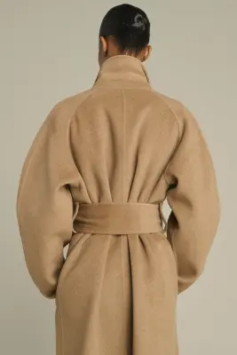 MANTEAU HARVARD CAMEL CHINÉ — photo 4